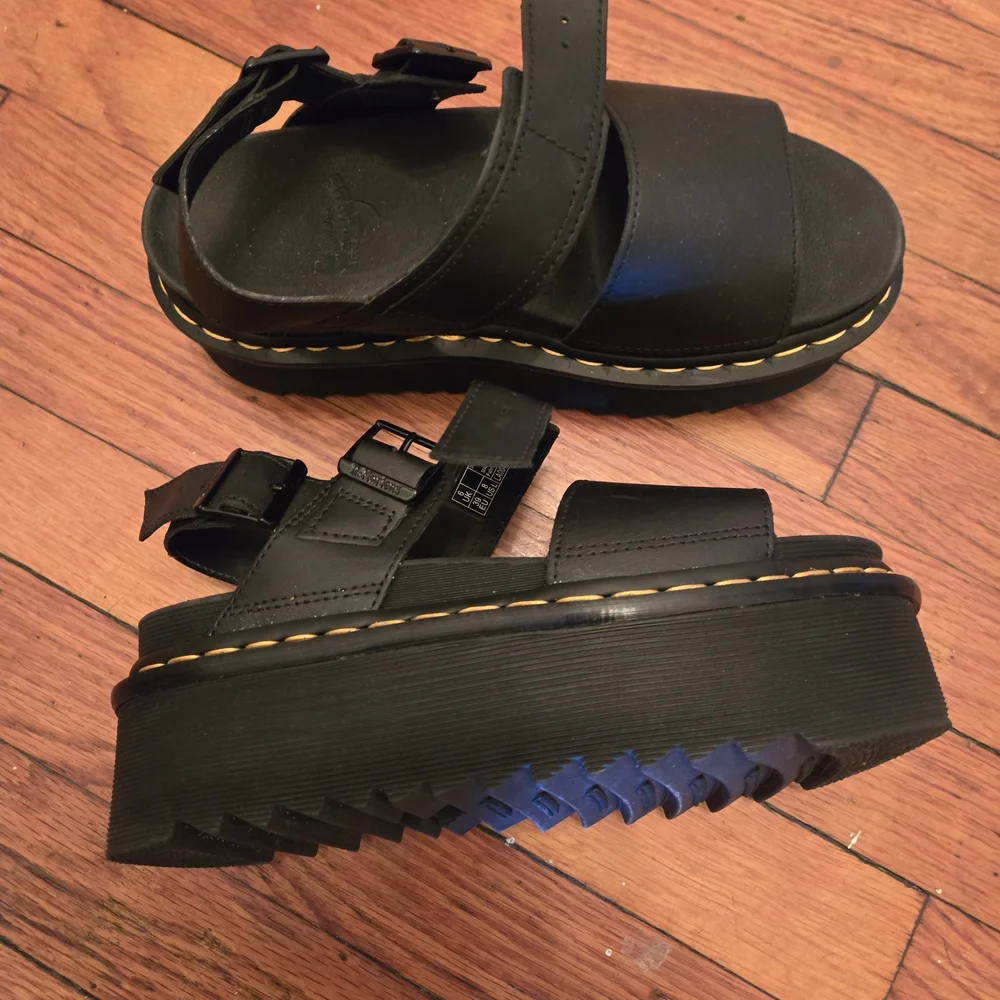 Black Platform Sandals - Women's Chunky Strap Sandal - Picture 4 of 5